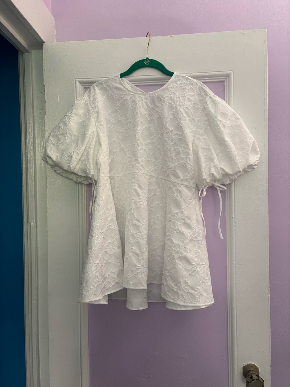 Gu x Rokh balloon sleeve embroidered dress